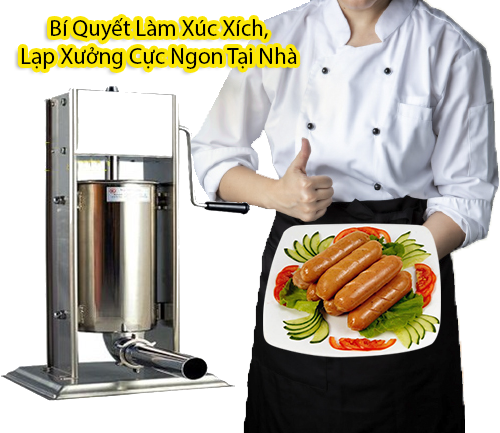 tự làm xúc xích tại nhà với máy đùn xúc xích