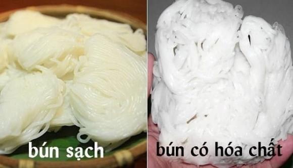 Bún sạch, bún chứa hóa chất, nước mắm, mẹo hay