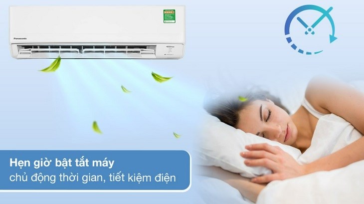 Điều hòa Panasonic Inverter 1.5 HP CU/CS-PU12XKH-8M có trang bị chức năng hẹn giờ giúp người dùng kiểm soát thời gian sử dụng điều hòa tốt hơn