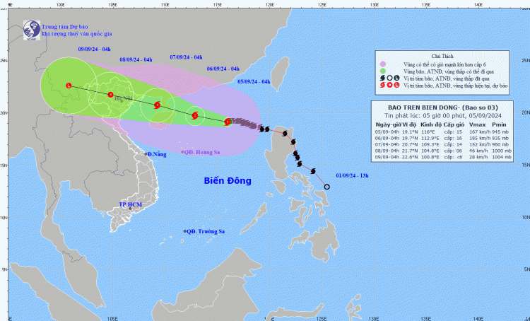 Bão số 3 có thể thành siêu bão mạnh nhất thế giới năm 2024