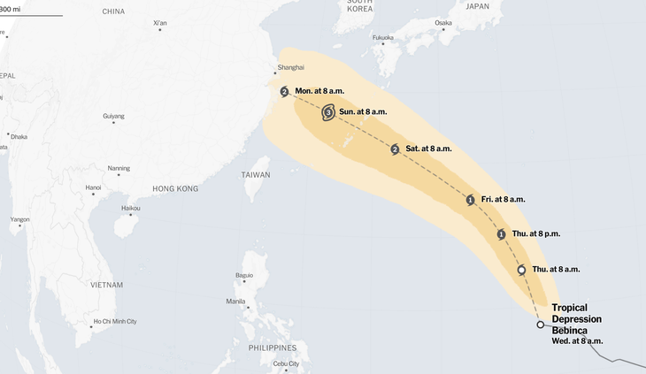 Bão Bebinca hình thành ngoài khơi Philippines - Ảnh 1.