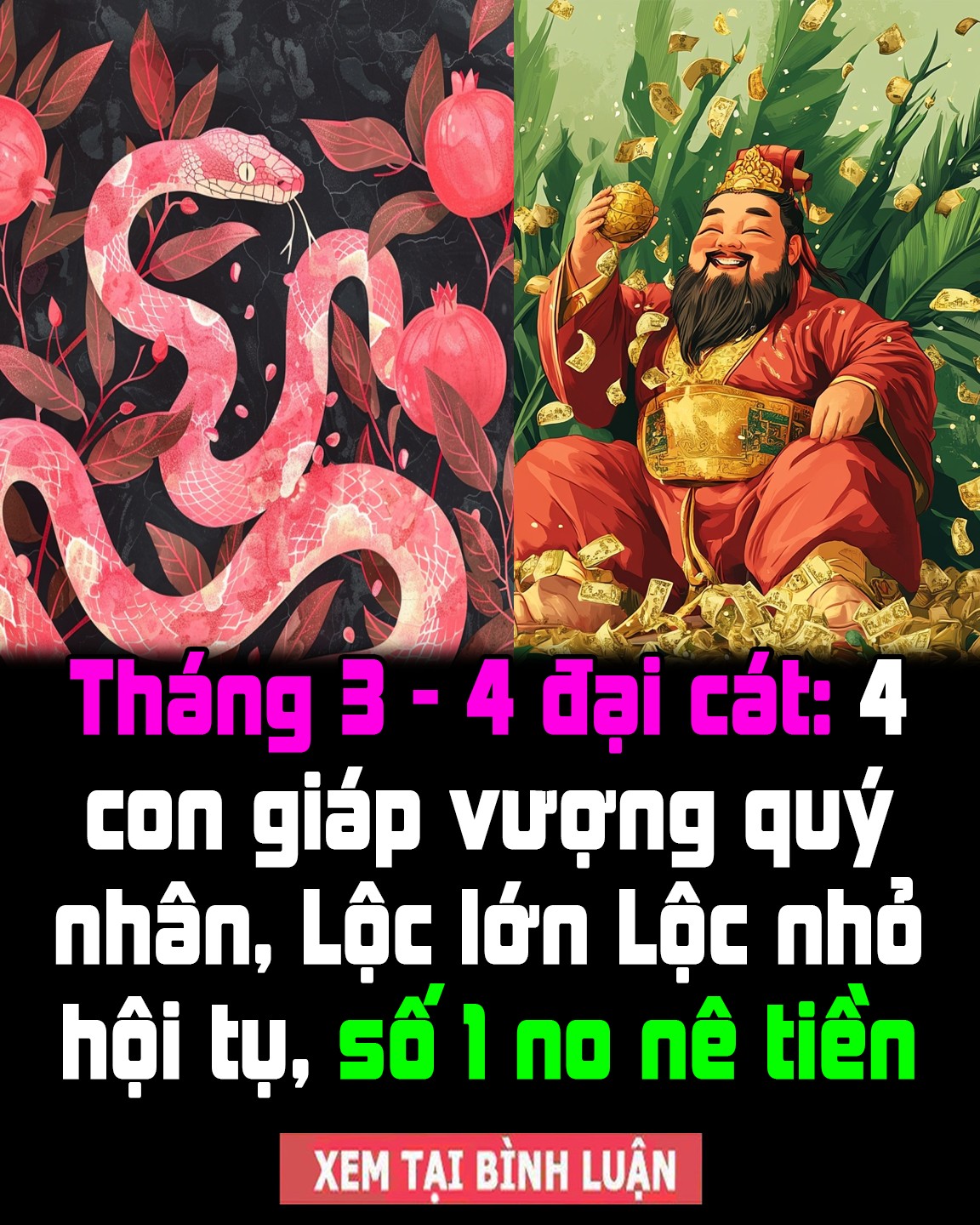 Có thể là hình ảnh về 1 người và văn bản cho biết 'Tháng 3 3-4 4 đại cát: 4 COn giáp vượng quý nhân, LỘc lớn Lộc nhỏ hội tụ, số 1 nO nê tiền XEM TẠI BÌNH LUẬN'