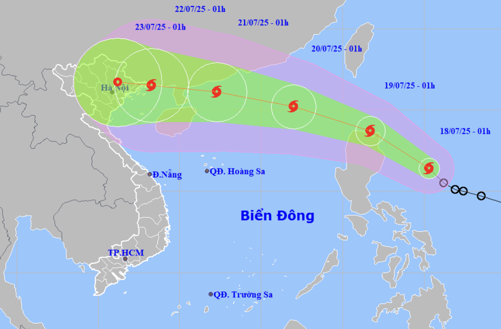 Bão Wipha hình thành và có thể mạnh lên cấp 11 giật cấp 14 - 1
