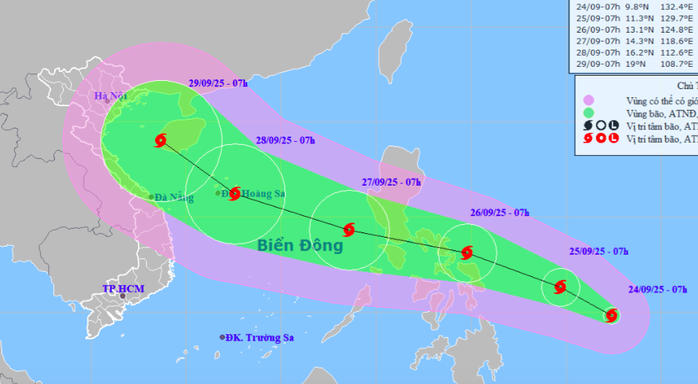 Cơn bão Bualoi mạnh cấp 11 , giật cấp 14 hướng vào việt nam - Ảnh 1.