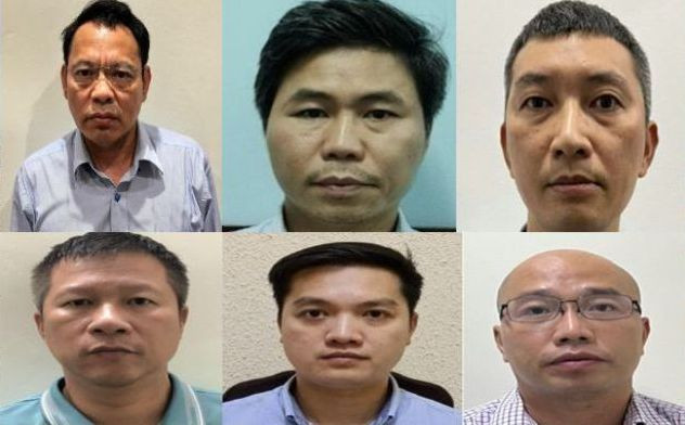 Các bị can: Nguyễn Danh Sơn, Trần Quốc Hùng, Trịnh Văn Đoàn, Nguyễn Hữu Khải, Đỗ Ngọc Tuyền, Trương Hoàng Dũng.