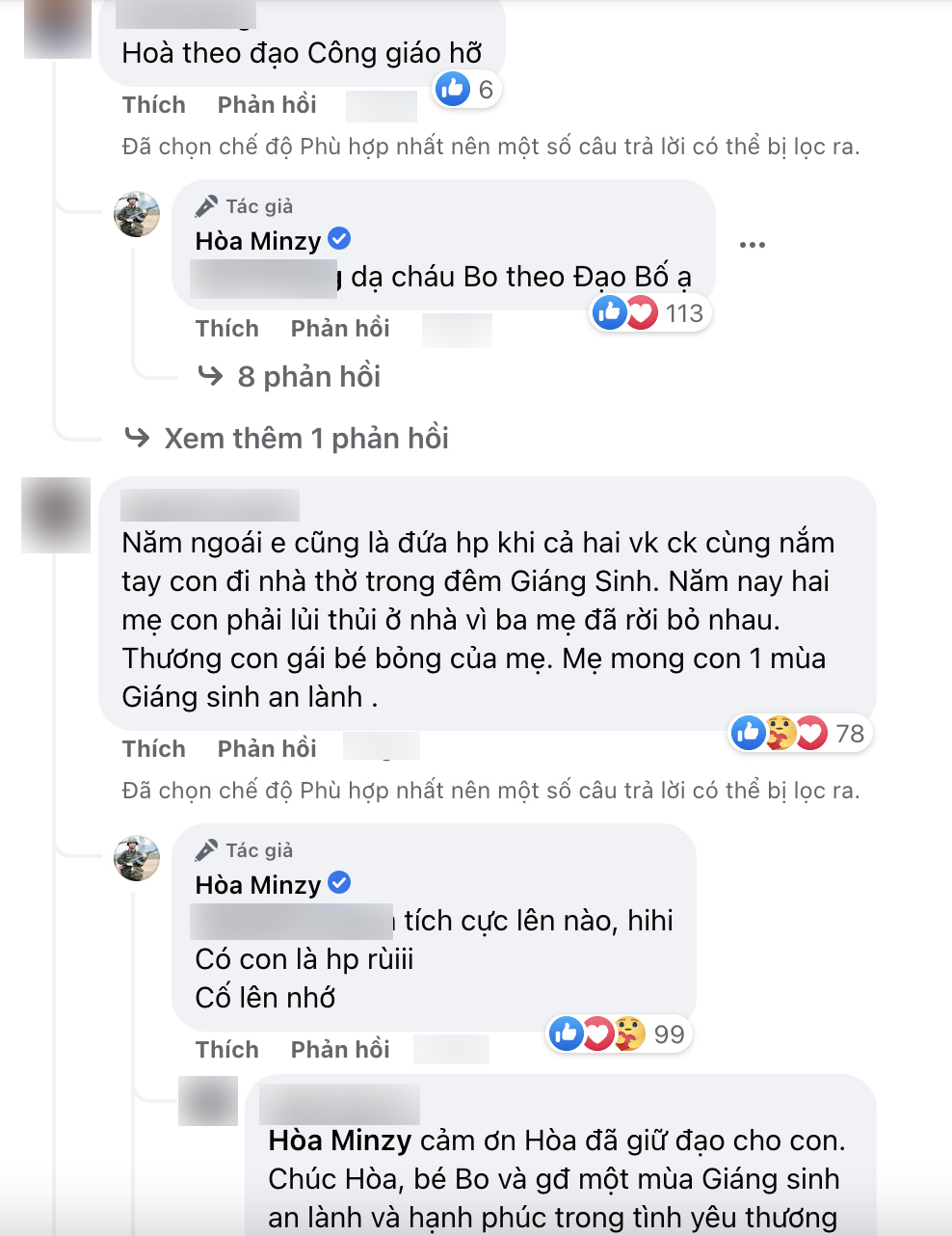 Hòa Minzy cho biết cô vẫn cho con trai theo đạo Công giáo của bố. (Ảnh: FB Hòa Minzy) - Tin sao Viet - Tin tuc sao Viet - Scandal sao Viet - Tin tuc cua Sao - Tin cua Sao