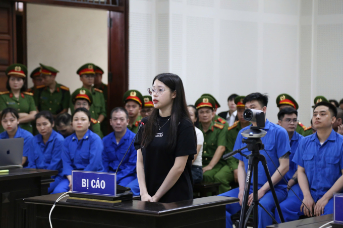 Triệu Nguyễn Hoài Thương tại phiên tòa, ngày 13/5. Ảnh: Lê Tân